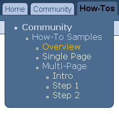 community/howto/ directory menu